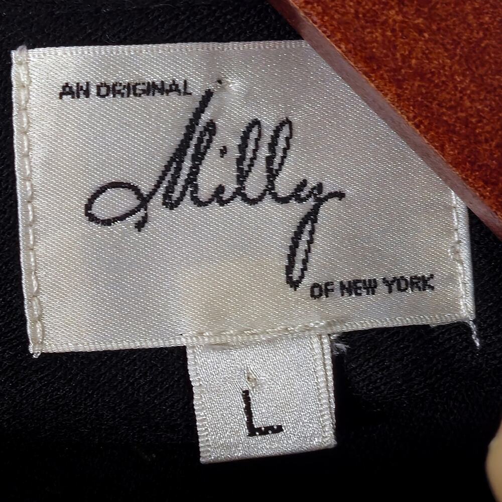 Milly Wool Dress Black Sleeveless Wool Size L Elegant Minimalism - Picture 8 of 10